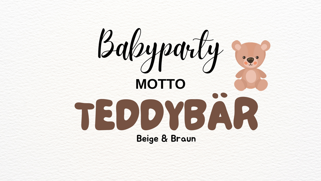 Babyparty Motto Teddybär in Beige & Braun
